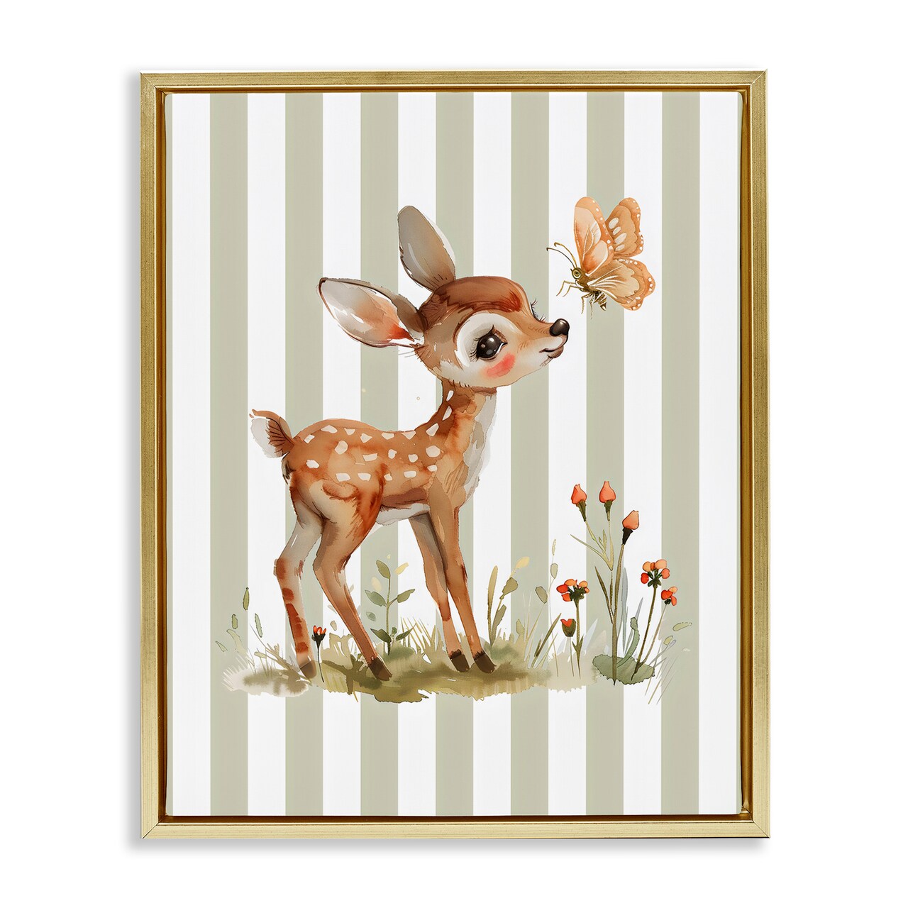 Stupell Industries Baby Deer with Butterfly Floating Frame, design by LSR Design Studio